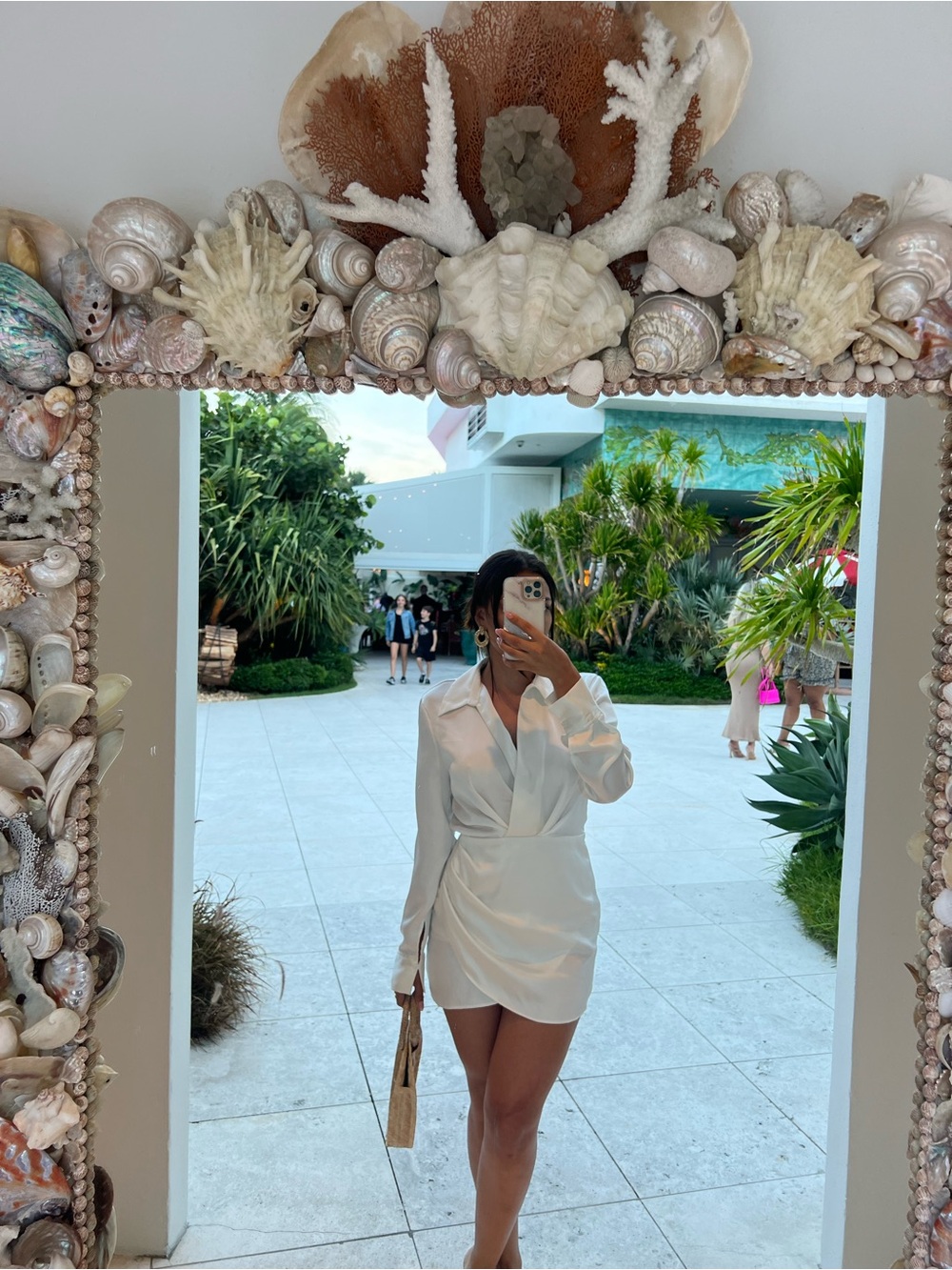 Zara White Long Sleeve Wrap Shirt Dress
